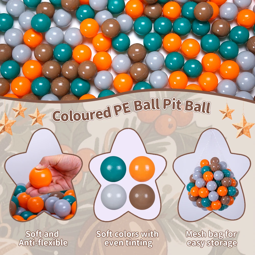 ลูกบอลพลาสติกปลอดสารพิษ ขนาด 5.5 ซม. จำนวน 100 ลูก สำหรับเด็กเล่นในบ่อบอล ตกแต่งงานปาร์ตี้คริสต์มาส ตกแต่งบ้าน