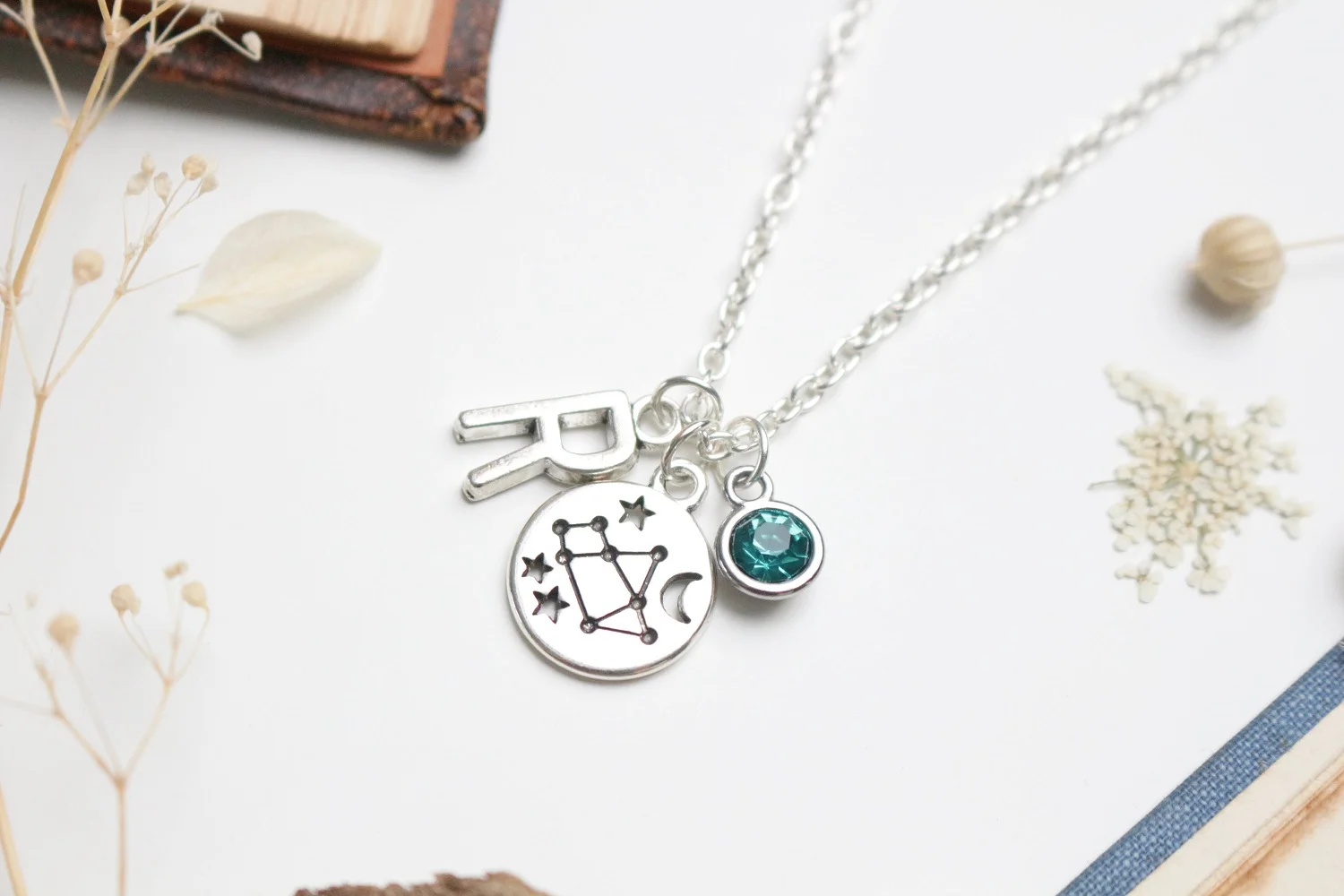 

Customized Twelve Constellations Pendant Necklace Birthstone Necklace Letter Necklace Personalized Birthday Gift Christmas Gift