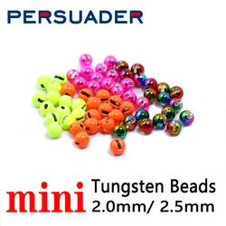 30pcs 2mm/2.5mm mini slot tungsten beads for jig nymph hook18#16#14# midget nymph worm add weight headbeads fly tying materials