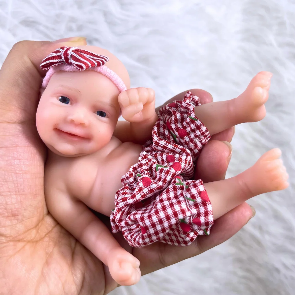 Mini bambola Reborn da 6 pollici Sebastian 15CM corpo lavabile in silicone pieno ragazza morbida bambola in silicone solido compleanno regalo di Natale
