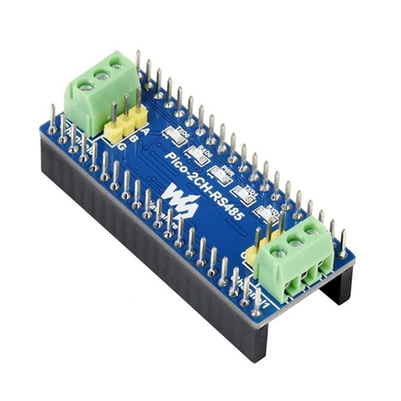 Pico-2CH-RS485, 2-Channel RS485 Module For Raspberry Pi Pico, SP3485 Transceiver, UART To RS485, Standard Pi Pico Header