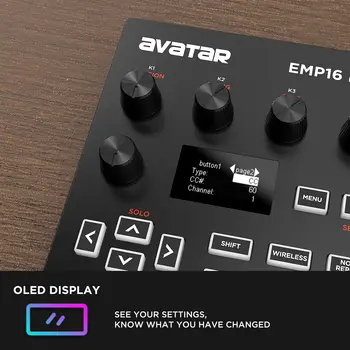 EMP16 MIDI Pad Controller, Beat Maker s Bluetooth, 16 RGB rychlocitlivých beat padů, 16 úrovní, plná/poloviční úroveň, OLE 6 nejlepší prodej Klávesnice Avatar: The Last Airbender - №3