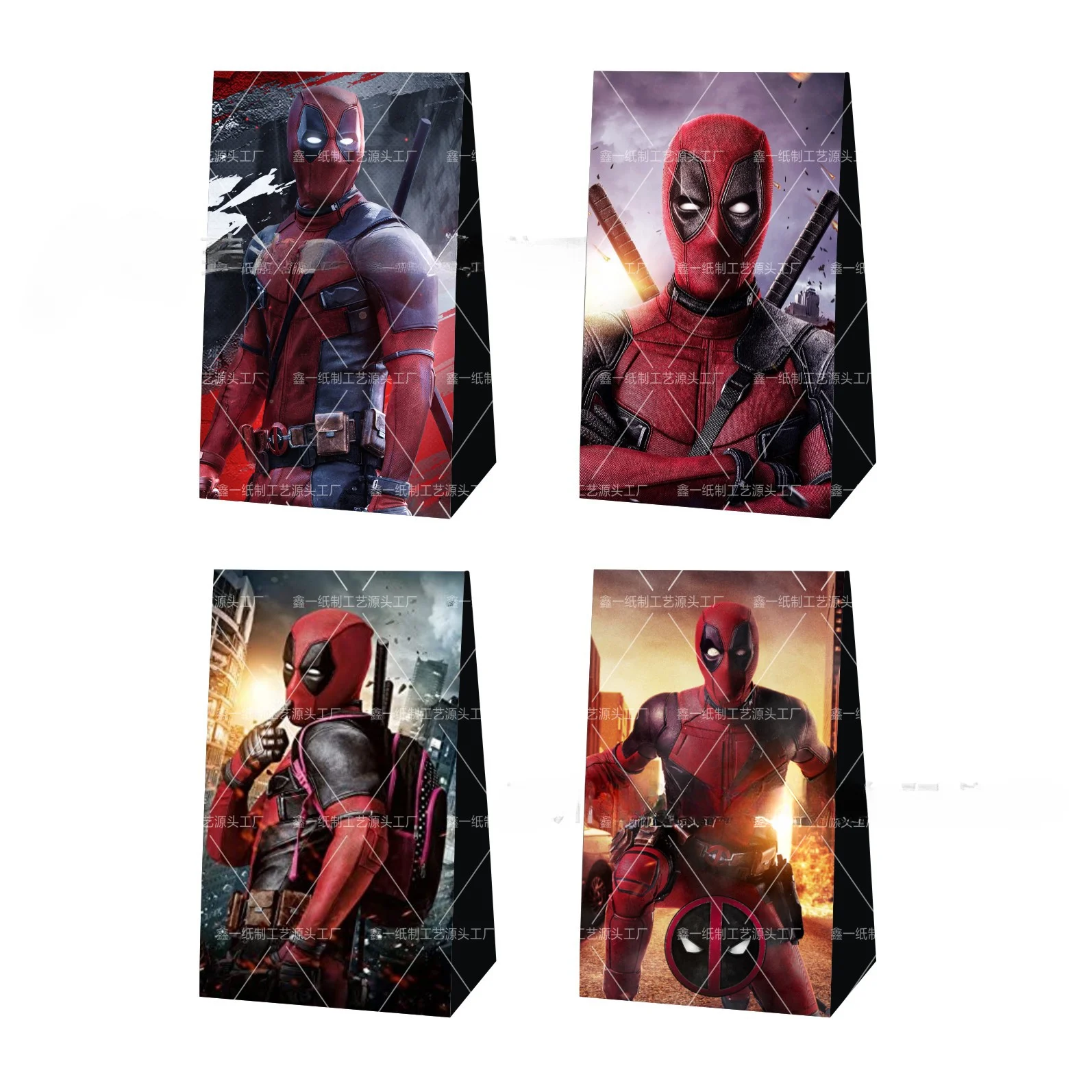 Deadpools Movie Themed Party Gift Bag Snack Candy Paper Bags Birthday Party Gift Bag Open Papers Bags Birthday Party Supplies