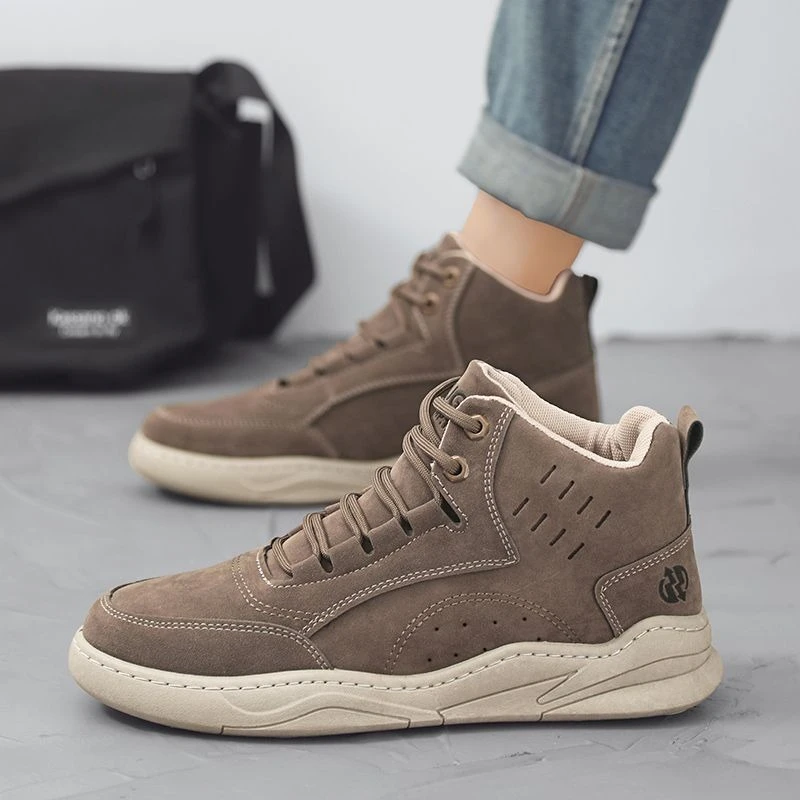 أحذية رجالية عالية الجودة مقاومة للماء كاجوال مع ارتفاع داخلي للربيع والخريف أحذية خارجية غير قابلة للانزلاق نعل مرتفع للرجال #4