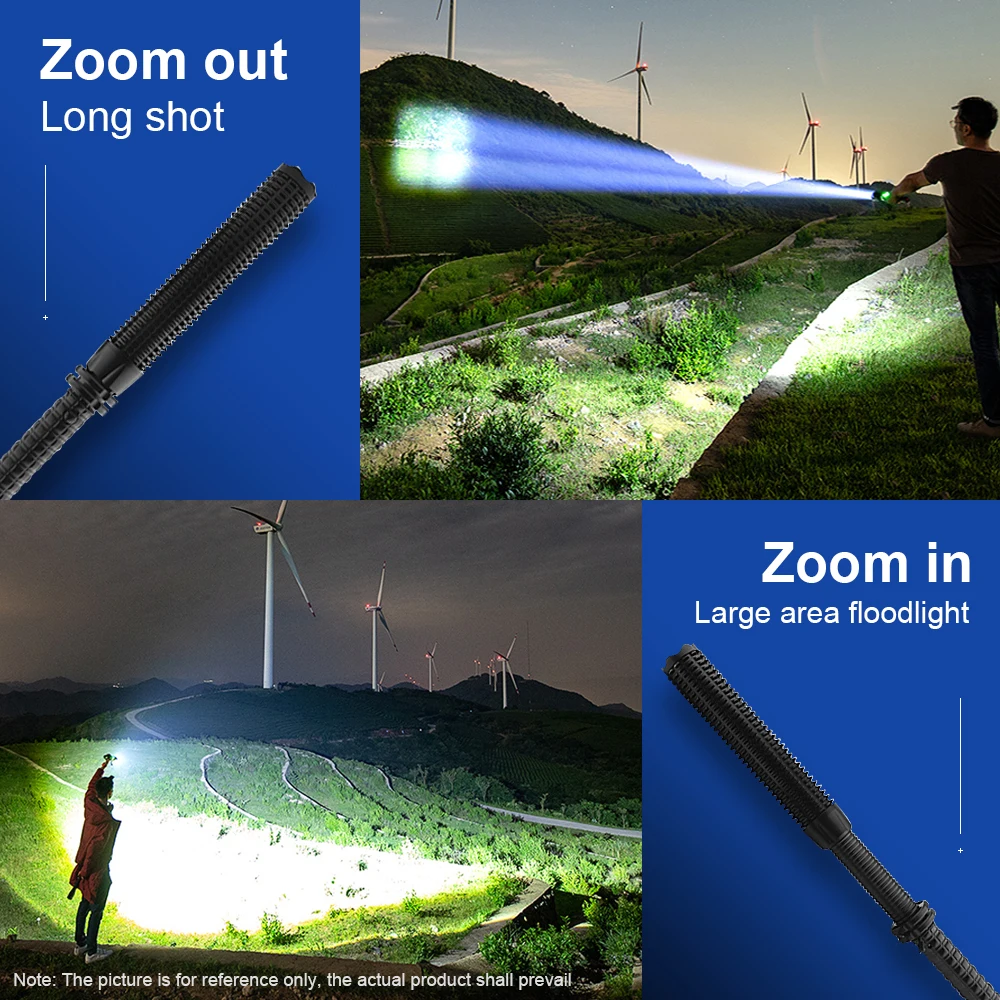 Wolf Tooth Stick Flashlight Strong Light Charging High Bright Multi Functional Outdoor Telescopic Zoom Self Defense Night Patrol