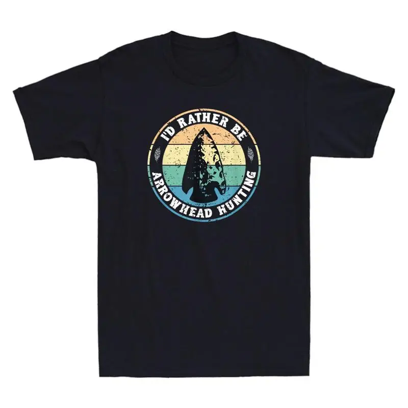 Preferiría ser Arrowhead Hunting Vintage camiseta negra para hombre