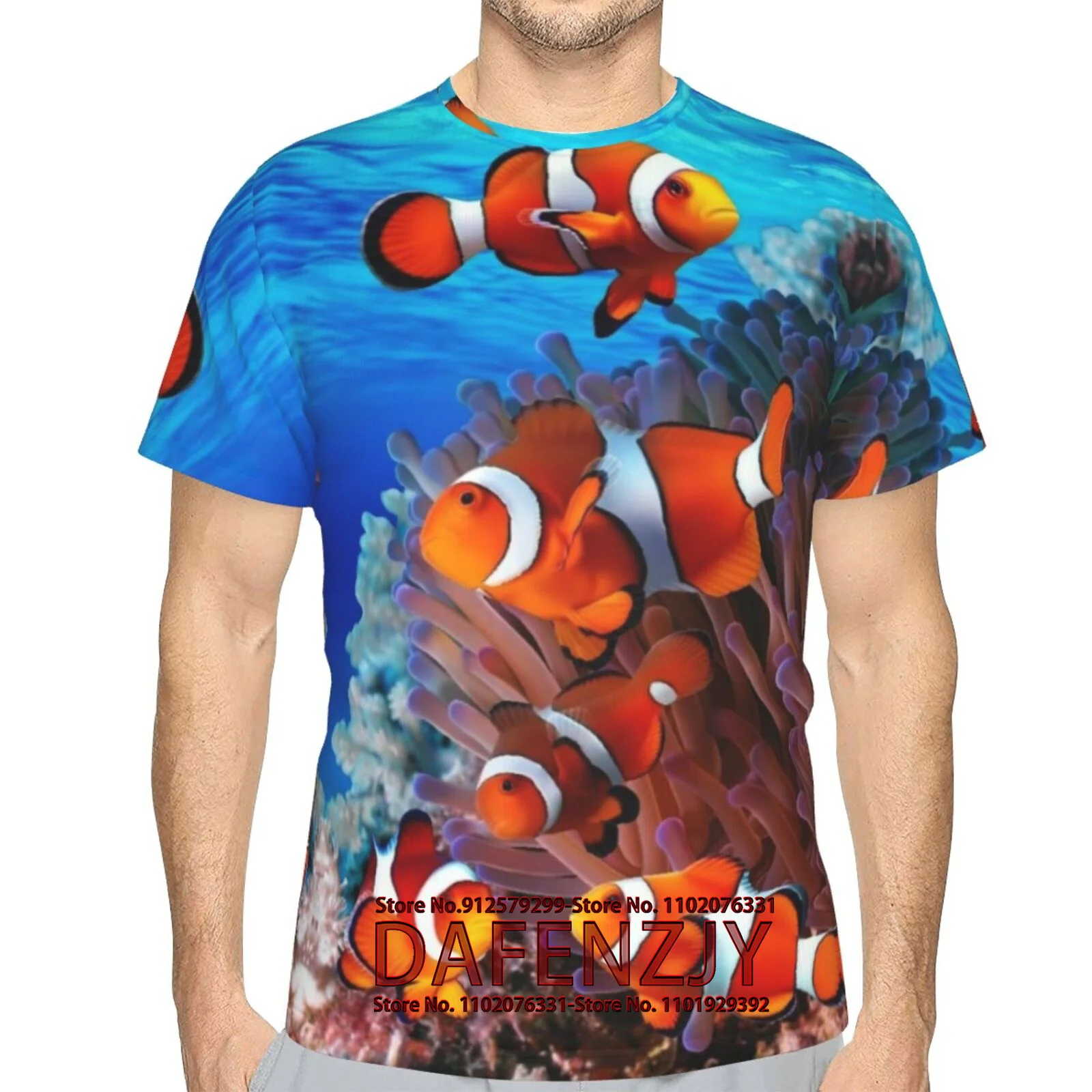 

Undersea Fish 3D Printed T-Shirt Personality Printed Men Women Shirt Casual Shirt Funny Tees O-Neck Tops