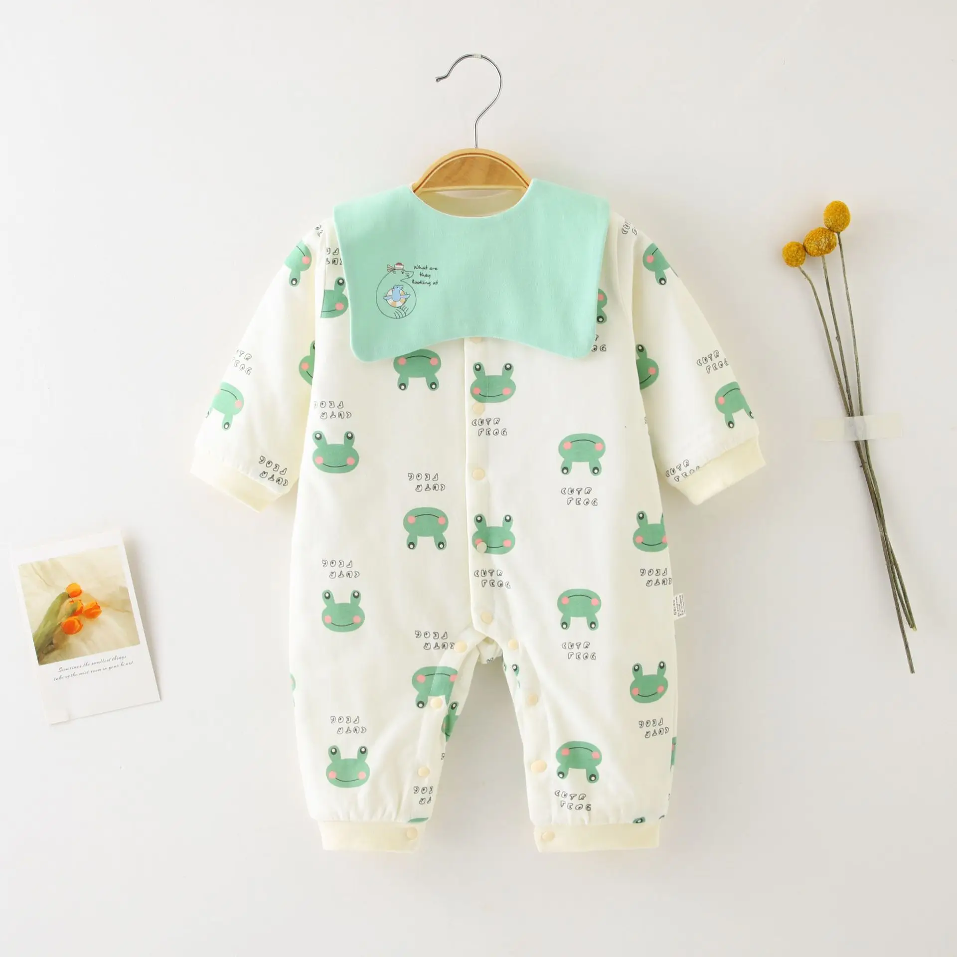 

Jenny&Dave 23 Spring and Autumn Baby Boneless Bodysuit Spring and Autumn Cotton Clip Long Sleeve Newborn Baby Harper Korean vers