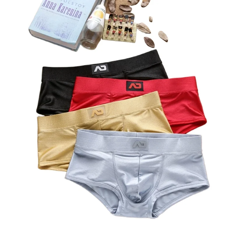 Flat angle solid color classic color men's underwear low-rise brushed youth boxersadpj-05