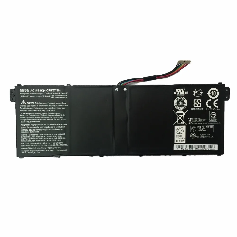 Imagem -02 - Nova Bateria do Laptop Original para Acer Aspire v3 V3371 V3-371-30fa Ac14b8k 15.2v 48wh 46wh Ac14b8k