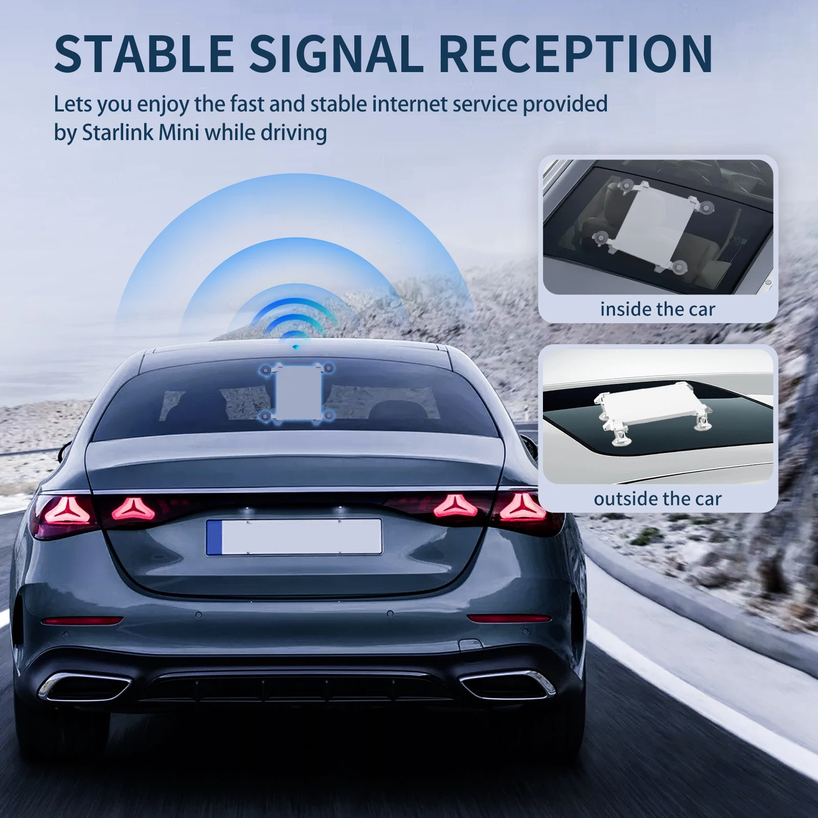 Soporte Starlink Mini coche ajustable con ventosa para techo y ventanas - imagen 3