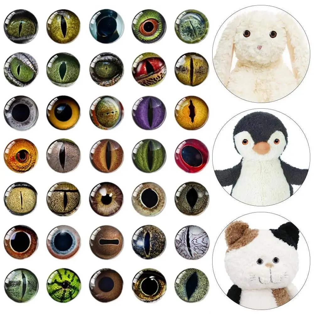 20pcs/10pairs 6mm-20mm Eyes Crafts Eyes Crystal Plastic Puppet Crystal Eyes Bear Animal Accessories DIY Doll Accessories