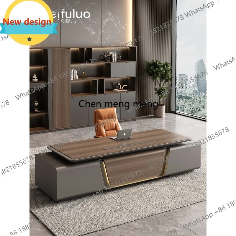 

D80 Office boss light luxury class desk chairperson manager office desk modern simple president desk