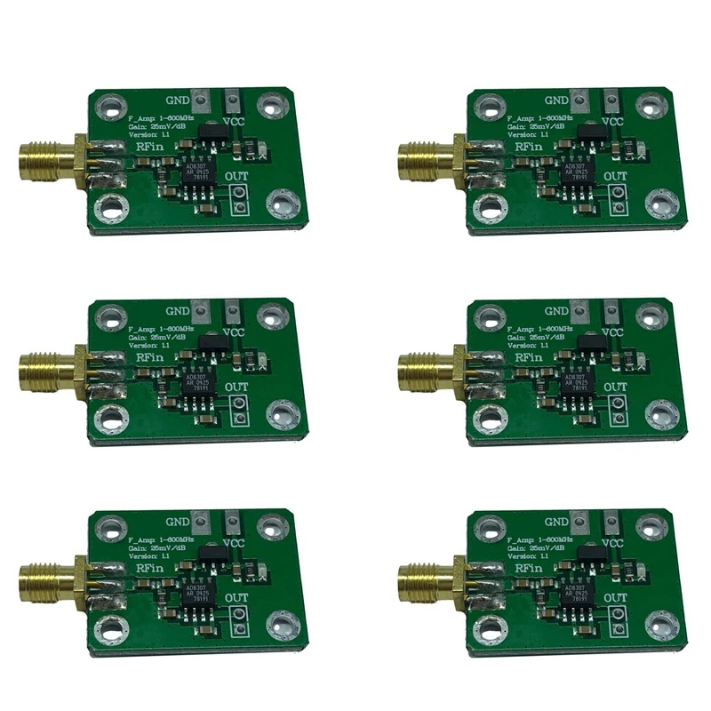 N11R- 6X AD8307 Medidor de potencia RF Detector logarítmico Detección de potencia 1-600 Mhz Detector RF Medidor de potencia