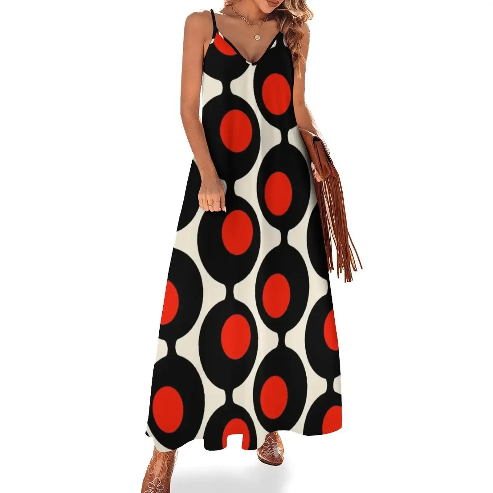 

Atomic Age Circles Pattern Sleeveless Dress wedding dresses for woman clothes for woman elegant and pretty women's dresses Dress