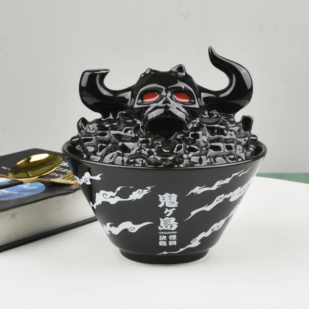 One Piece The Island of Ghosts Decisive Instant Noodle Ceramics Bowl Anime Figure Large Capacity Luffy Fifth Gear Battle Kaidou image 2