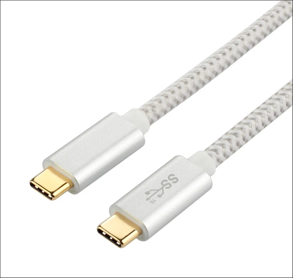 USB C 3.1 ประเภท - C ถึง USB C 3.1 ประเภท - C สายไนลอนไนลอน Fast Charger สำหรับ MacBook pro, HTC 10, LG G5 V20, Nintendo Swith
