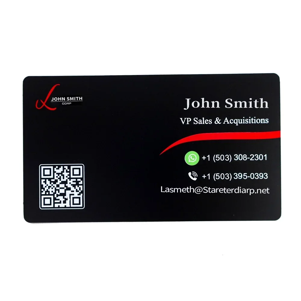 

Оптовая продажа, индивидуальный тисненый логотип, название места, бизнес-стальная металлическая карточка