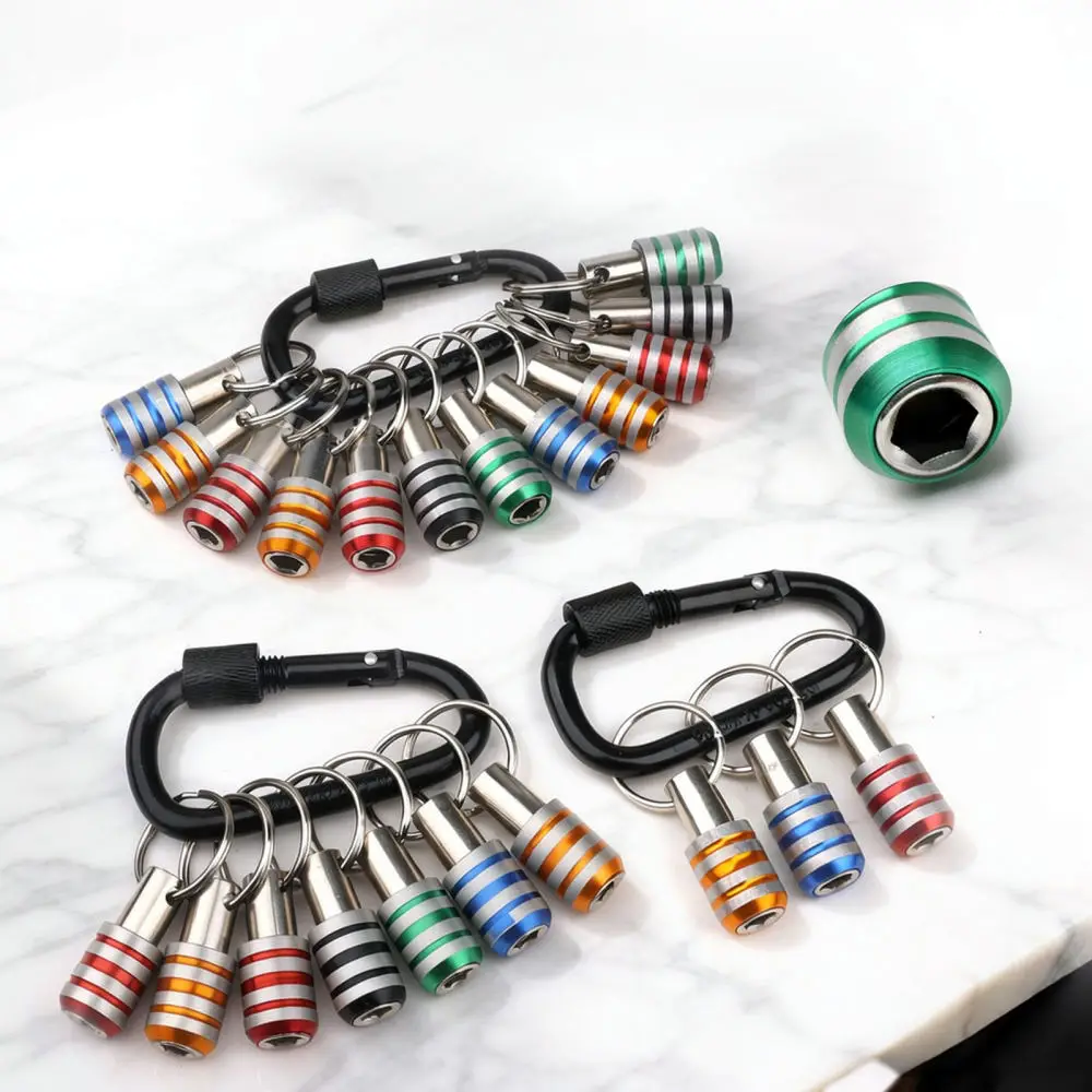 Durable Hex Shank Bit Holder Keyring Quick Release Extension Rod Adapter Aluminum Alloy Connector Professional Tool Equipment