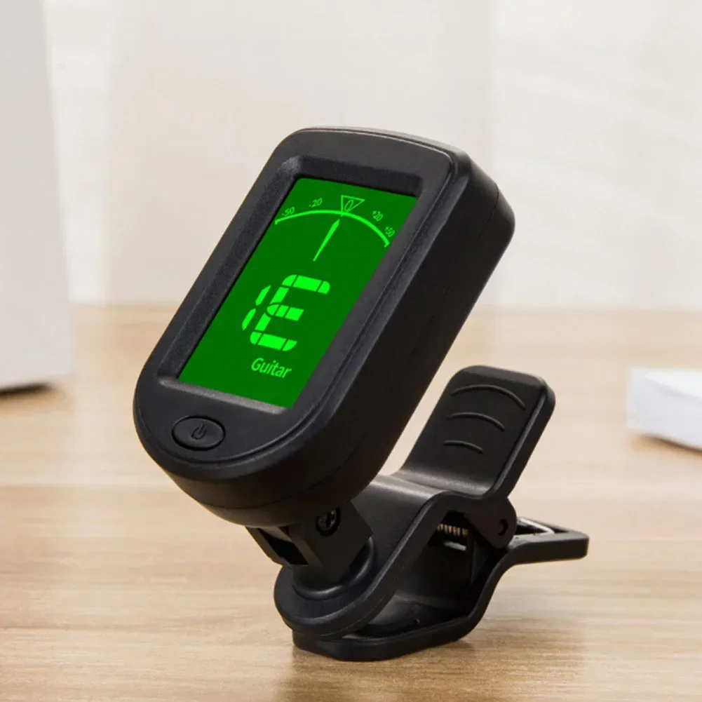 Guitar Accessories Tuner For Bass Guitar LCD Screen Tone Ukulele 12 Average Rhythm ABS Backlight Black Clip-On