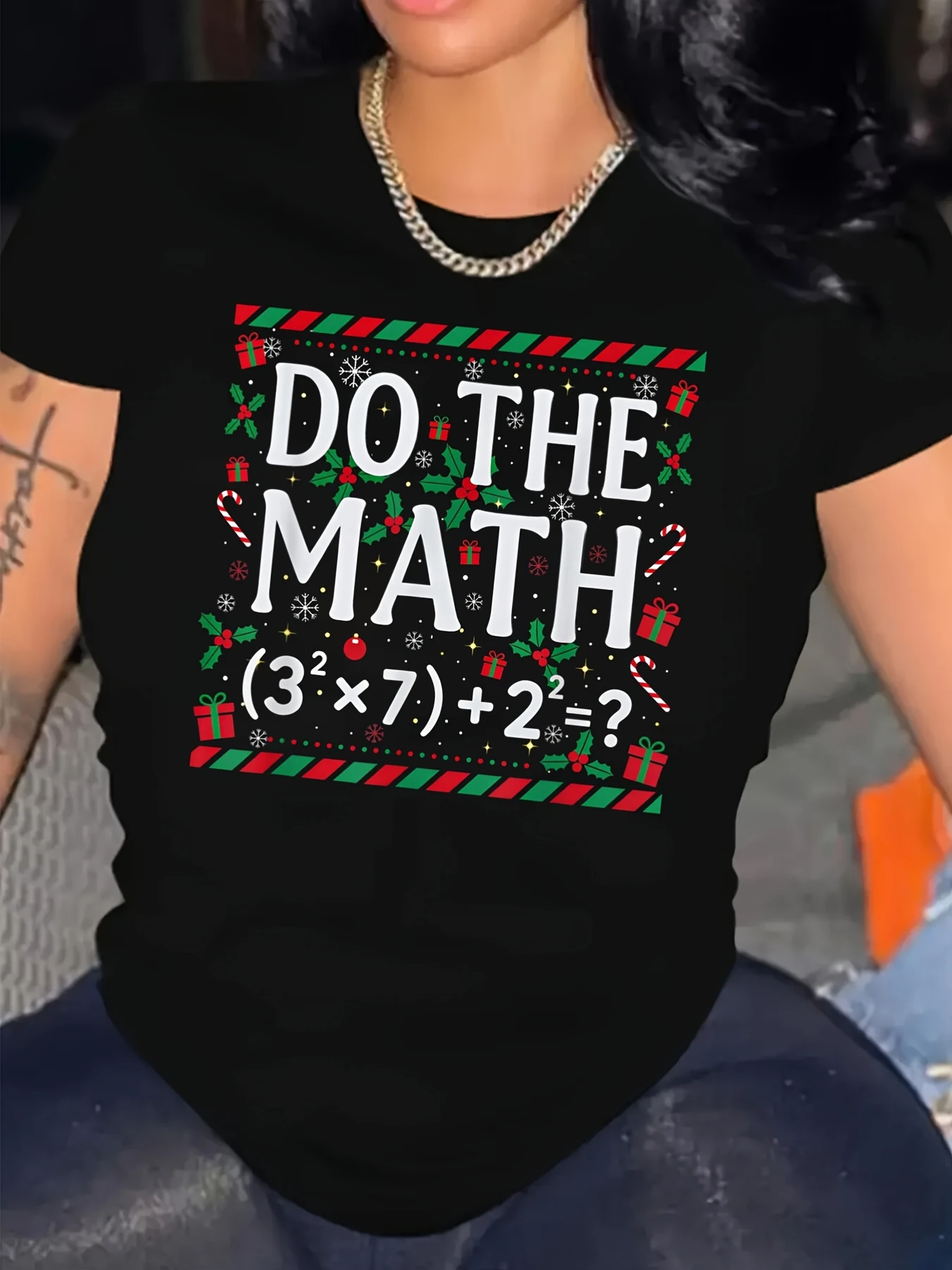 Women's Fun Math Teacher 6&7 Graphic T-Shirt - Do The Math 67 Humorous Slogan, …