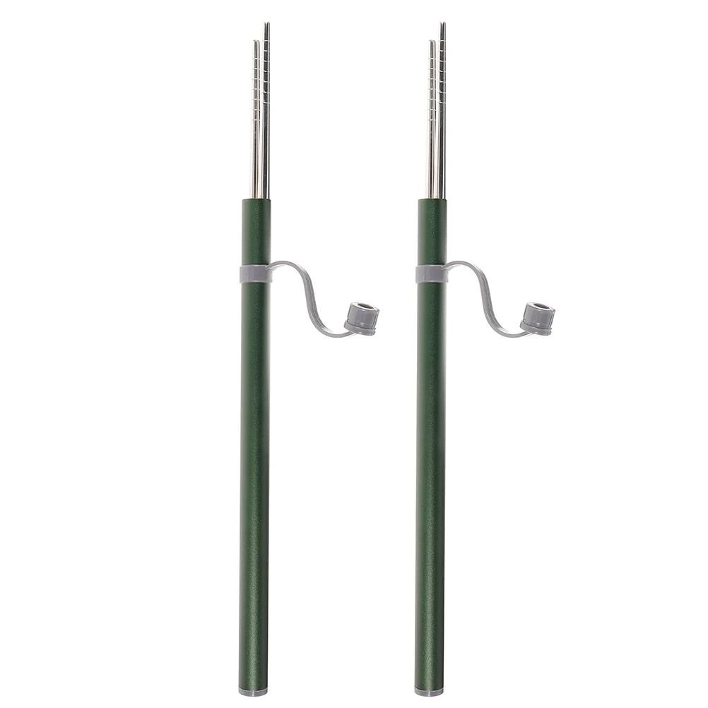 

2 Sets Outdoor Chopsticks Stainless Steel 304 Travel Cooking Long Reusable Metal Tableware Hot Pot Sticks Dishwasher Safe