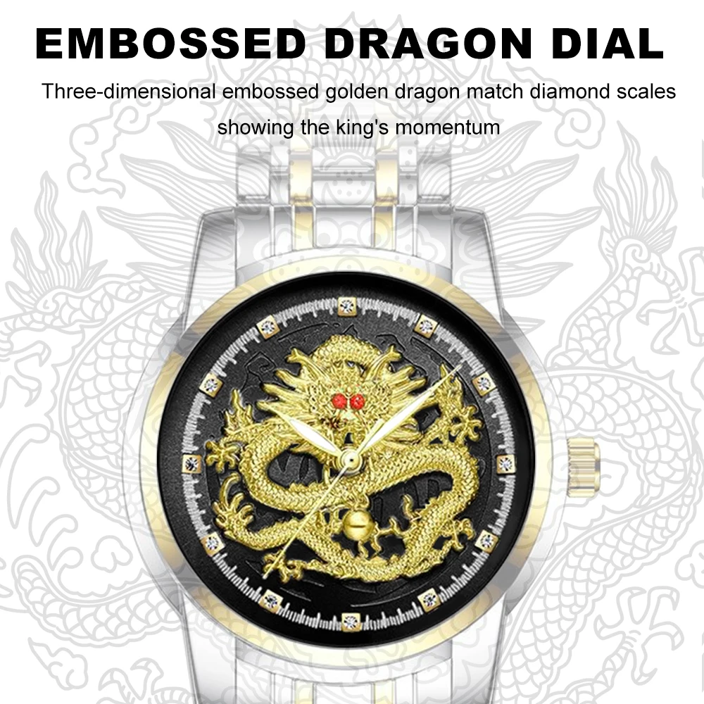 Orologio da uomo al quarzo drago Sunlifex orologio da lavoro in pelle