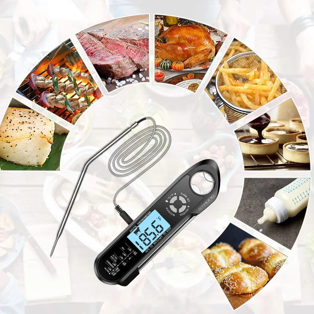 

[NEW!A93G】 Meat Thermometer Dual Probe Instant Read Food Meat Thermometers For Cooking With Alarm Function And Backlight