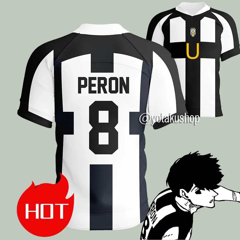 2025 الأزرق قفل يوبرز جيرسي كرة القدم الخامس الرقبة تي شيرت تأثيري الزي الرسمي بارو أيكو لورينزو تي شيرت للجنسين أوبر الشارع ارتداء القمم #5