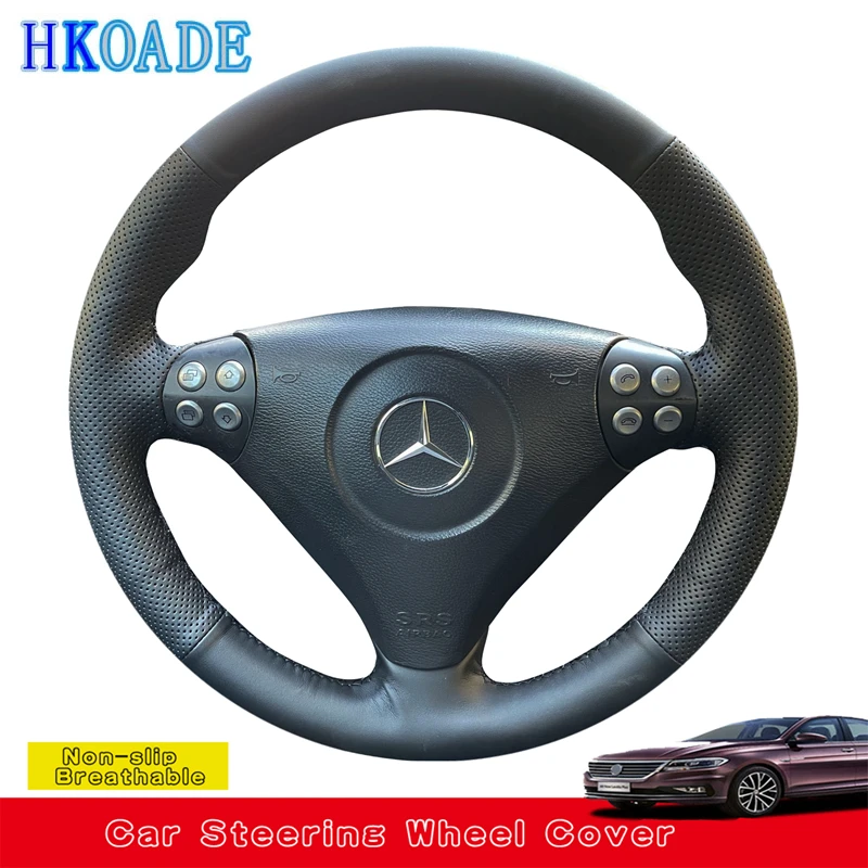 Customize Microfiber Leather Car Steering Wheel Cover For Mercedes Benz C-Class W203 SLK-Class R171 2004-2008 Car Accessories