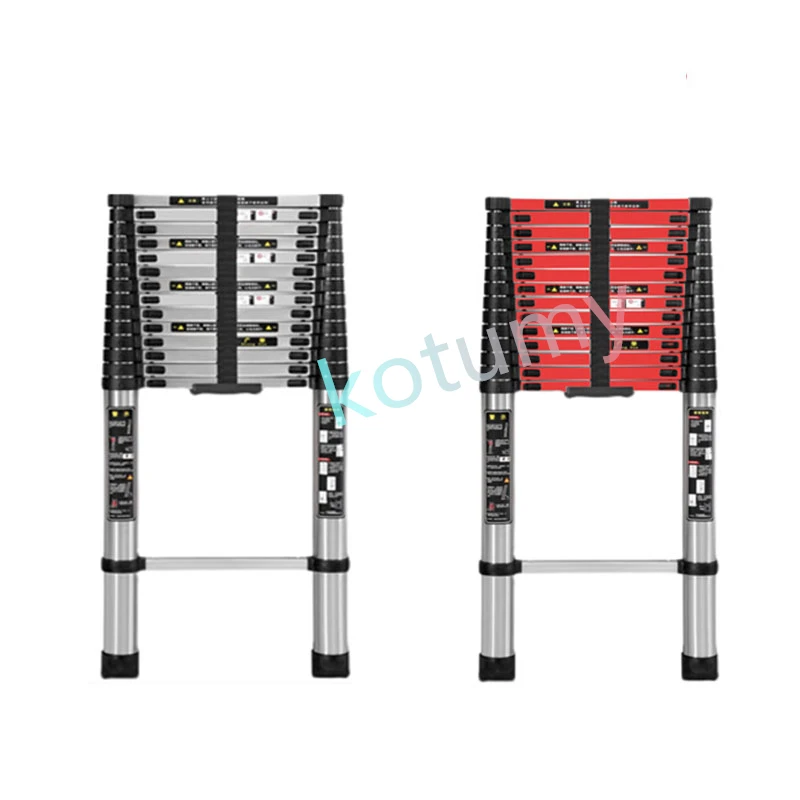 2.3M 2.7M Telescopic Folding Ladder Telescoping Collapsible Ladder Thickened Steel Ladders Engineering Outdoor Folding Ladder