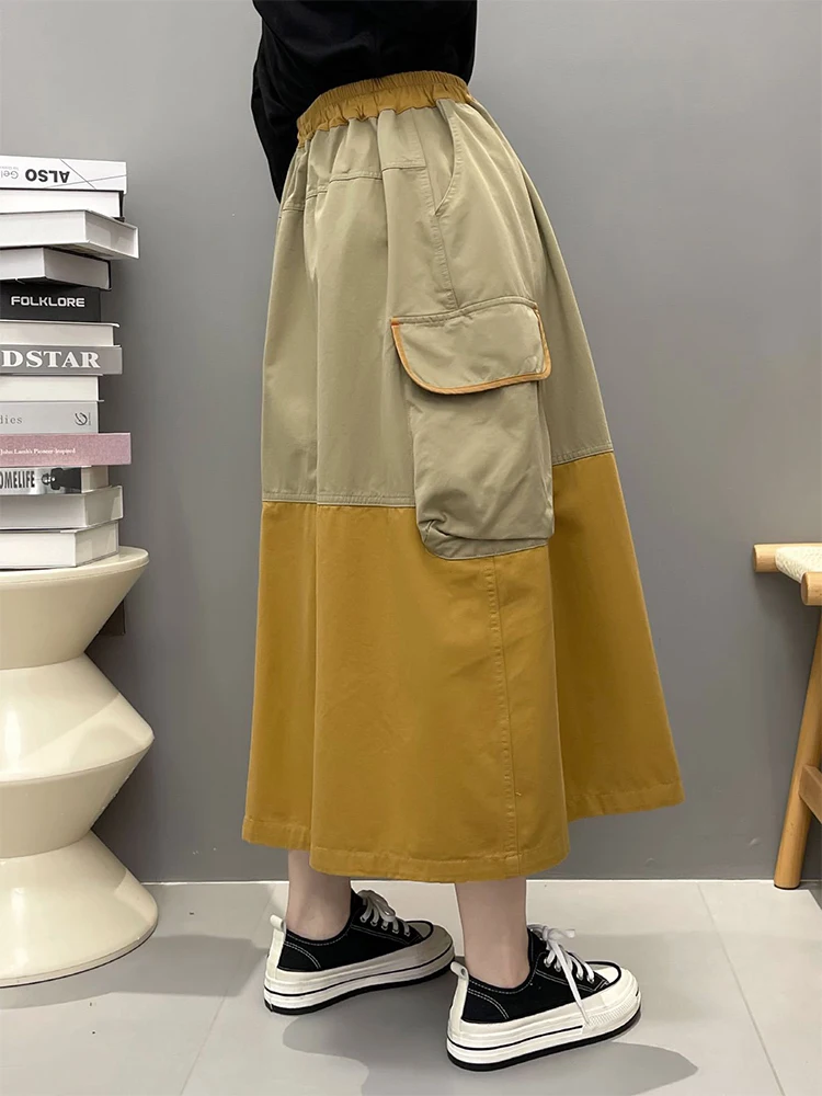 Max LuLu wiosna koreańska luźne spódnice damska patchworkowa elastyczna eleganckie ubrania Laidies Casual Classic Harajuku Streetwear