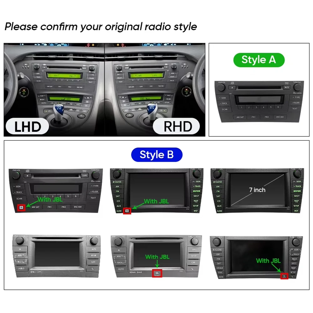 Android 16 For Toyota Prius 2009 2010 2011 2012 2013 2015 XW30 CarPlay&Auto Car Radio Stereo GPS Navigation Multimedia Player