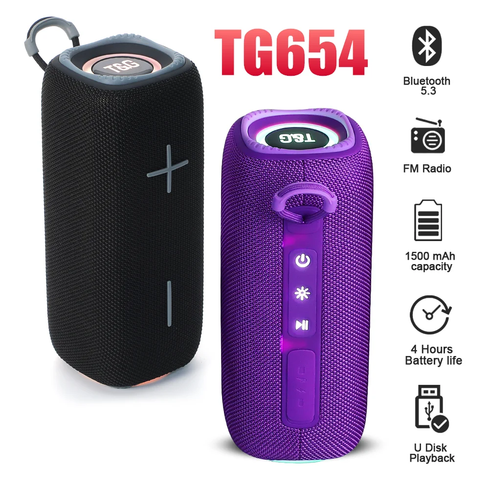 Bluetooth-Колонка TG654 портативная, 16 Вт, AUX, TF, USB