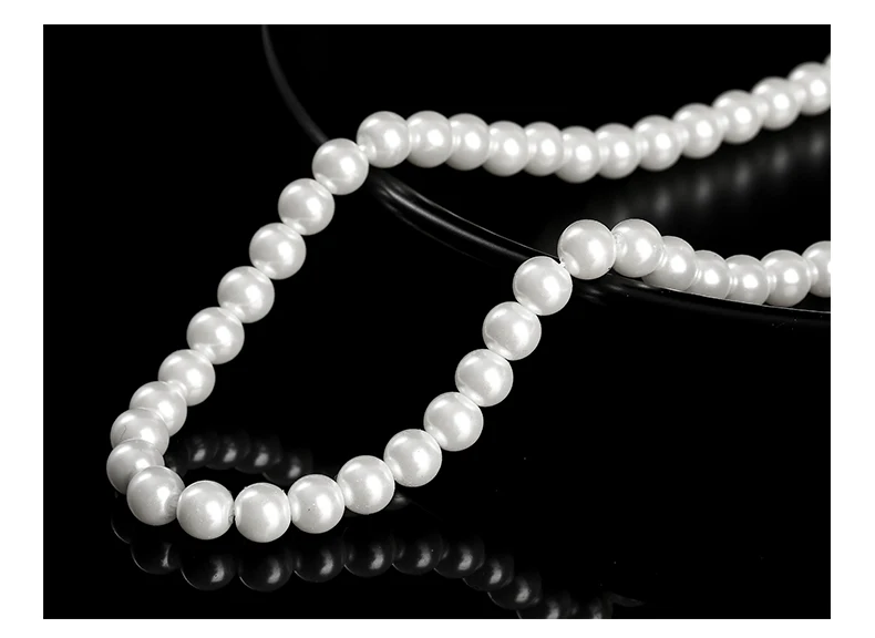 7A Hochwertige Glas-Imitationsperlen-Muschelperle, runde lose Zwischenperle für DIY-Armbänder, Ohrringe, Halsketten und Schmuckherstellung. – Detail 9