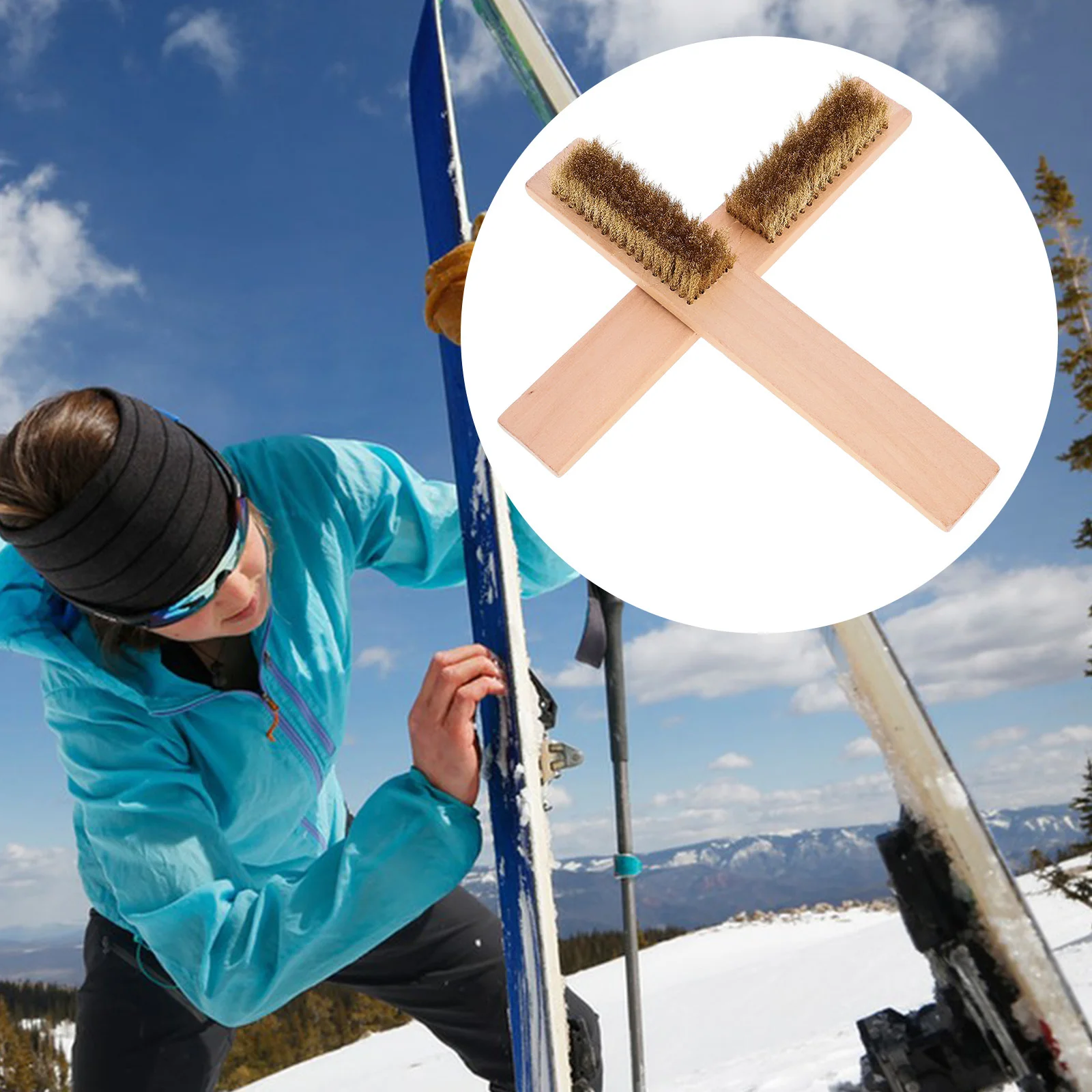 

2Pcs Ski Wax Removing Brush Snowboard Rotary Brush with Elastic Bristles Deep Cleaning Scrubber for Sliding Plate Skateboard