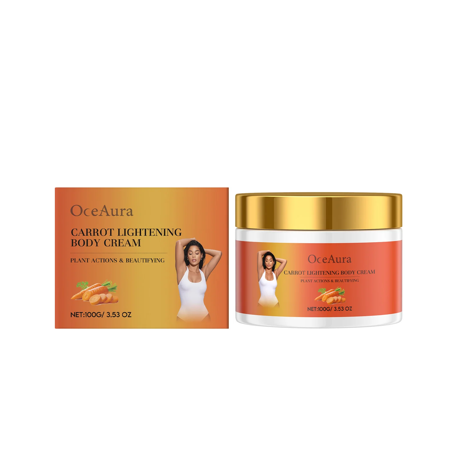 Carrot Body Cream Fade Dark Spots Lightening Melanin Brightening Skin Anti Acne Smoothing Antioxidation Moisturizing Body Lotion
