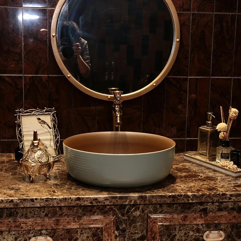 Bathroom washbasin single basin ceramic table basin small size washbasin Nordic wind sink