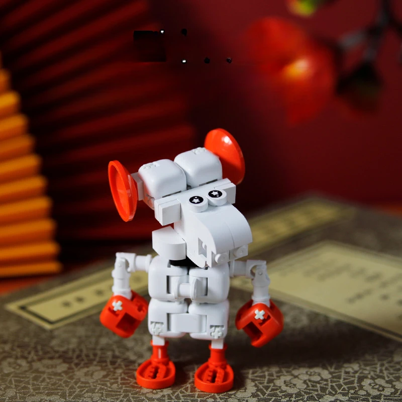 Onebot mestre meow novo amigo cidade proibida tribunal rato real 2-em-1 jogo dedo bloco de construção artefato de descompressão