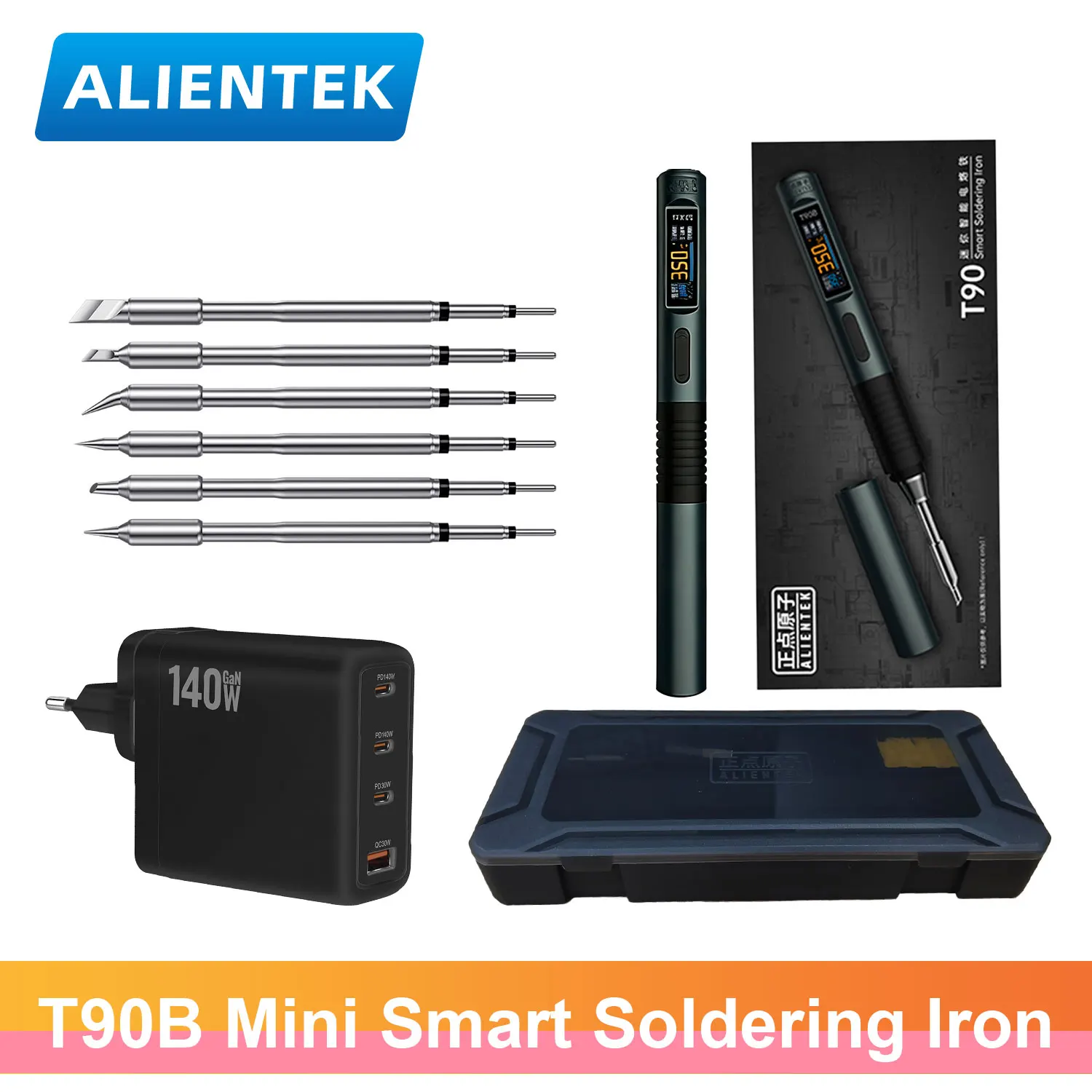 alientek-t90-smart-soldering-iron-pd31-140w-adjustable-temperature-80-450°c-pcb-precision-soldering-iron-repair-welding-tool-ki