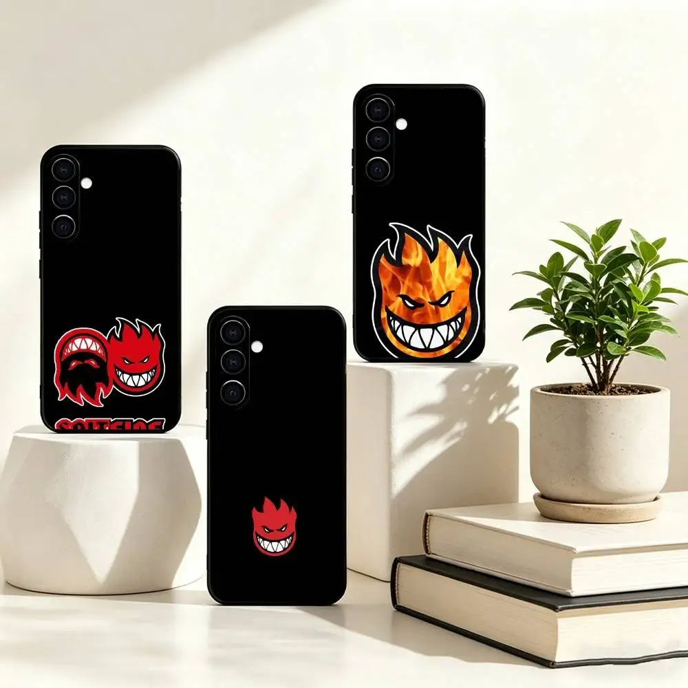 Spitfire Wheels Logo Phone Case For Samsung Galaxy A73,A72,A71,A70,A53,A52,A51,Soft Silicone Black Cover