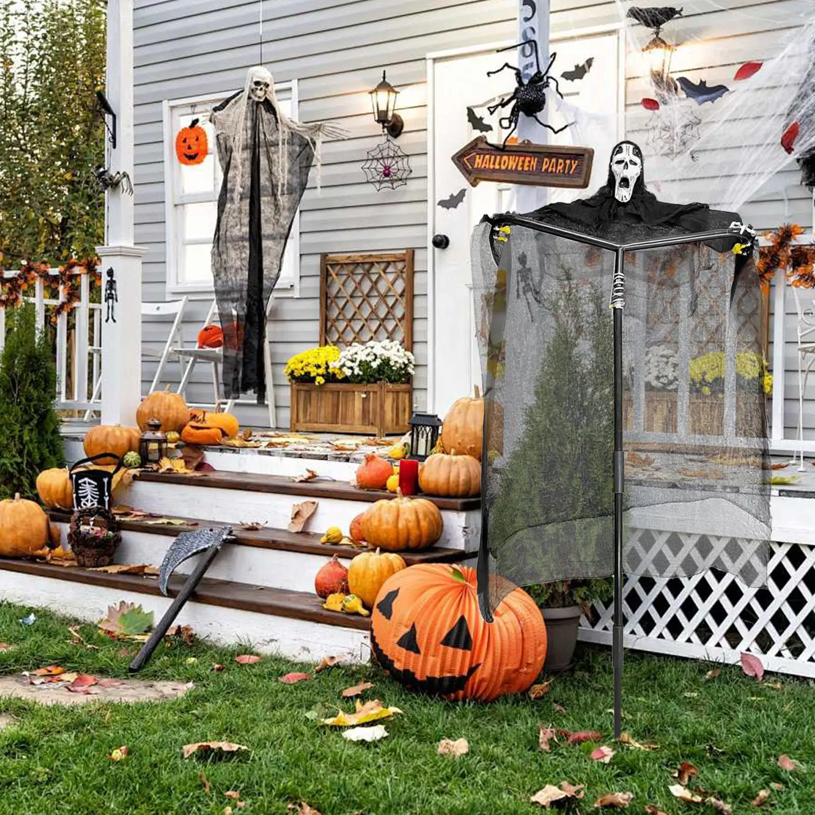

Halloween Outdoor Witch Scarecrow Ghost Outdoor Halloween Decor Large Horror Scene Prop Seasonal Ornaments For Graveyard Porch