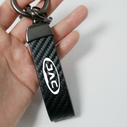 Carbon Leather Car Keychain Chain Key Rings Degree Rotating Horseshoe Rings for JAC Refine J3 J2 S5 A5 J5 J6 J4 Vapour S2 T8