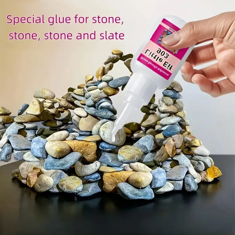 Pegamento de piedra resistente de secado rápido, 20g, para encimeras, acuarios, azulejos y guijarros, adhesivo transparente y duradero para bricolaje y proyectos