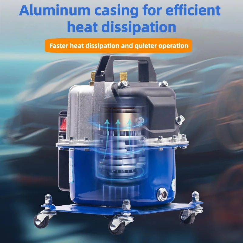 Mobile Wheeled Refrigerant Vacuum Pump Portable Carry Handle HVAC Air Conditioner Refrigeration Evacuation Pump