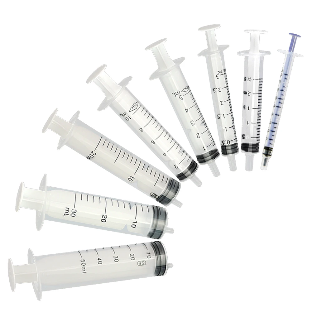 Inyector de jeringa de inyección de tinta, Cartucho de inyección sin agujas para plantas, mascotas, comederos para perros, medición de líquidos, 1-50ml, 10 piezas