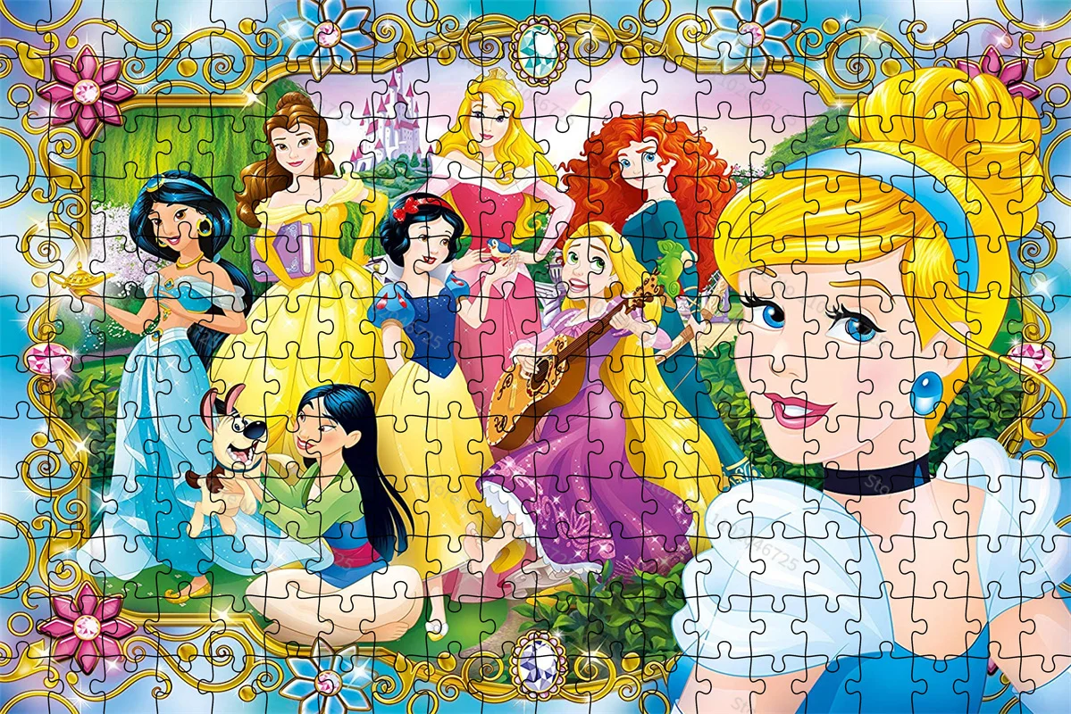 1000 Pieces Puzzle Cartoon Disney Princess Creative Puzzle Puzzle Toys Kids Adult Learning Education Collection Hobby Gifts