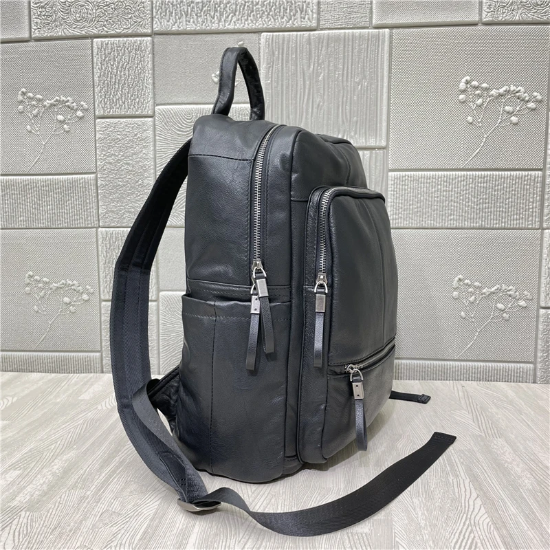 Leren dubbele schoudertas voor Busin Travel Past op 4-inch notebook Toplaag koeienhuid grote capaciteit Bapa ex