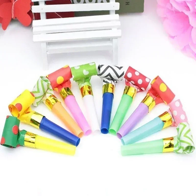 100pcs เด็กเกมนกหวีดวันเกิดสนุก Polka Dot Whistle PARTY Favors Loot กระเป๋า Stuffers เสียงทําของเล่น