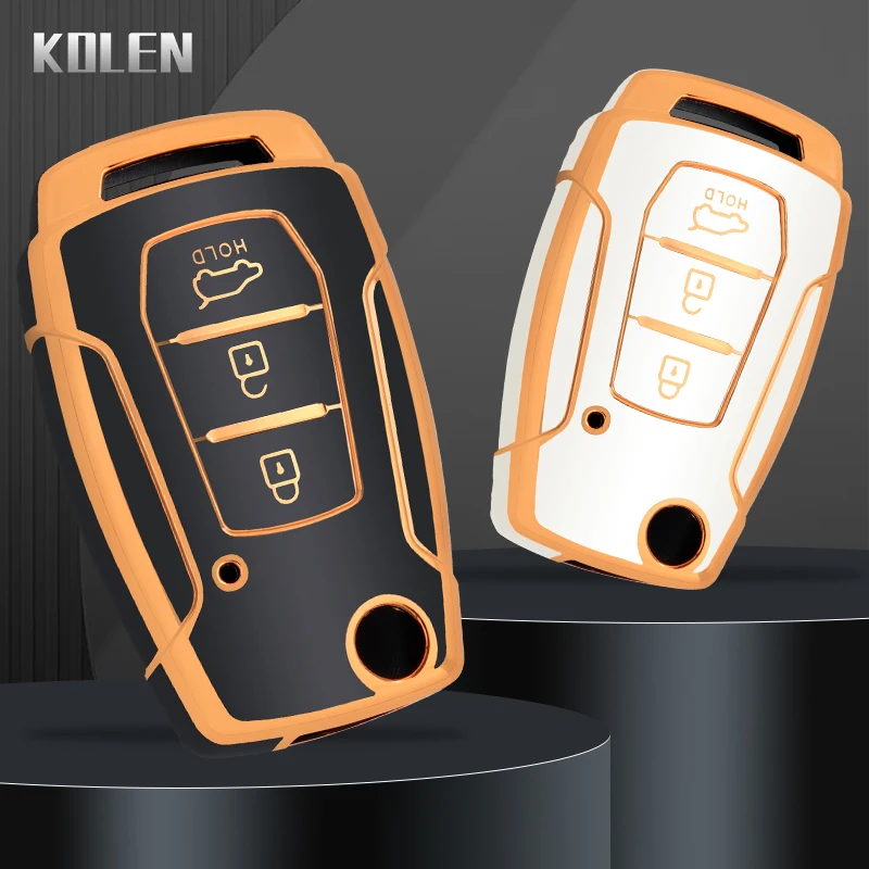 TPU Auto Klappschlüssel Fall Abdeckung Shell Fob Für SsangYong Kyron 2 Sanka Actyon Korando Tivoli Schutz Keyless Tasche Zubehör